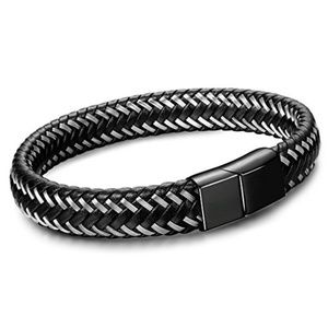New Stylish Men Braided Leather Bracelet Bangle